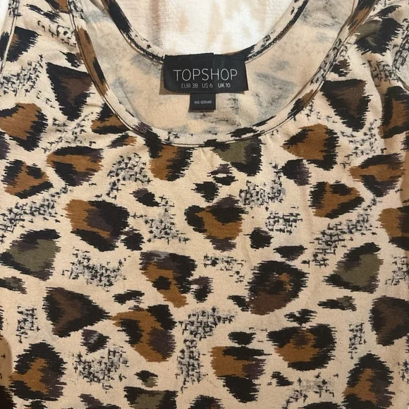 Topshop Animal Print Mini Dress - Picture 2 of 3